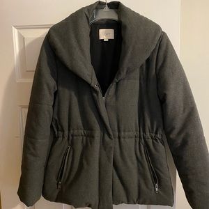 Ann Taylor LOFT flannel puffer coat